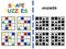 Set of sudoku four by four with shapes vector illustration