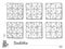 Set of Sudoku puzzles. 3 difficulty levels. Logic game for children and adults. Printable page for kids brain teaser book.