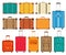 Set of suitcases icons in flat style