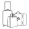 set suitcases travel icons