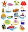 Set of summer beach and holiday icons