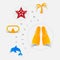 Set of summer tourism icons