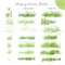 Set of summer vector grass ecology brushes - silhouettes of summer grass, flowers, different Earth greenery types