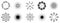 Set of sun burst starburst flower snowflakes shape icon, abstract background pattern seamless vector illustration wallpaper design