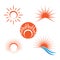 Set Sun icon Vector Illustration design Logo