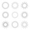 Set of sun rays starburst background. Sunburst icons set for summer element