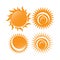 set of sunburst yellow orange sun vector icon logo illustrations