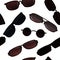 Set Sunglasses for protection from the sun. Summer glasses. Tinted optics for better visibility. Seamless pattern