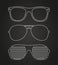 Set of Sunglasses. Vector Illustration Glasses Hipster. Template.