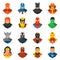 A set of super heroes masks in a flat style. Vector illustration