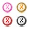 set of support ribbon icons.