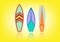 Set surfboard colorful . Sea extreme sport pattern. Vector illustration