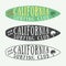 Set of surfing logos, labels, badges and elements in vintage style.