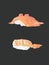 Set of sushi , japanese food sketch vector.