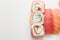 Set of sushi rolls,maki on white background