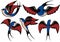 Set of the swallow icons on white background.