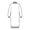 Set of Sweater dresses technical fashion illustration with rib turtleneck, long sleeves, oversized, knee length, knitted