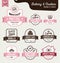 Set of sweet bakery and bread labels design