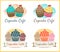 Set of sweet cupcake bakery badge label and logo design