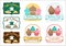 Set of sweet cupcake bakery badge label vector