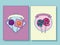 Set of sweet lollipops with ribbon icon