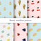 Set of sweet patterns. Collection of seamless backgrounds with i