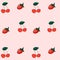 Set of sweet patterns. Seamless backgrounds with cherries