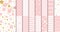 Set of sweet pink seamless pattern Pink dotted background collection Baby girl geometric ornamental template vector