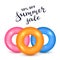 Set of Swim Rings on White Background and Summer Sale