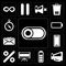Set of Switch, Megaphone, Battery, Television, Percent, Smartphone, Send, Compass, editable icon pack