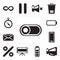 Set of Switch, Megaphone, Battery, Television, Percent, Smartphone, Send, Compass, editable icon pack