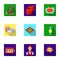 The set of symbols casino games. Gambling for money. Chips, dominoes, casino. Casino and gambling icon in set collection