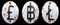 Set of symbols pound, baht, litecoin made of forged metal on the background fragment of a metal surface with cracked
