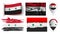 Set of syria flags collection isolated