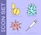 Set Syringe, Medicine pill or tablet, Virus and Rabies virus icon. Vector