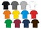 Set T-shirt blank colorful