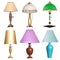 set of table lamps fixtures  on a white background