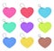 Set tag hearts colorful valentines day on white background