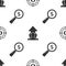 Set Target with dollar, Growth chart and progress in people crowd and Magnifying glass and dollar on seamless pattern