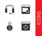 Set Target financial goal, Headphones, Financial growth dollar and Advertising icon. Vector