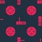 Set Target sport and Door handle on seamless pattern. Vector