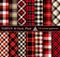 Set Tartan Check  Plaid  Seamless Patterns Backgrounds