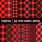 Set Tartan Seamless Pattern in red colors