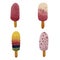 Set of tasty and appetising popsicle ice cream.