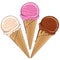 Set of tasty ice cream color. Isolated objects. EPS10