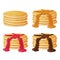 Set of tasty pancakes with sauces. Object for packaging