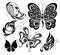 Set of tattoo butterflies