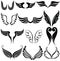 Set of tattoo wings