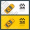 Set of taxi service banner, flyer, poster design template. Call taxi concept.