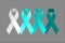 Set of Teal Ribbons from light to dark